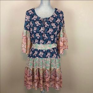 Boho Peasant Bell-Sleeve Dress from Umgee